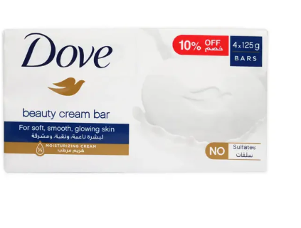 Dove Beauty Cream White Bars 4X125g 10% Off